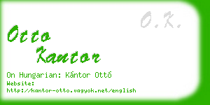 otto kantor business card